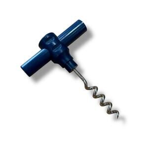 Blue Plastic + Metal Travel Corkscrew Wine Opener